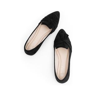Women Black Suede Pointed Toe Bow Knot Ballet Flats Size 9 NIB X003W2N7IL